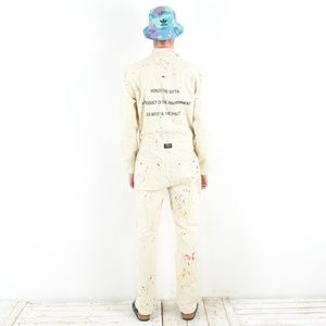 Honor The Gift Cream Beige Jumpsuit Splatter Paint